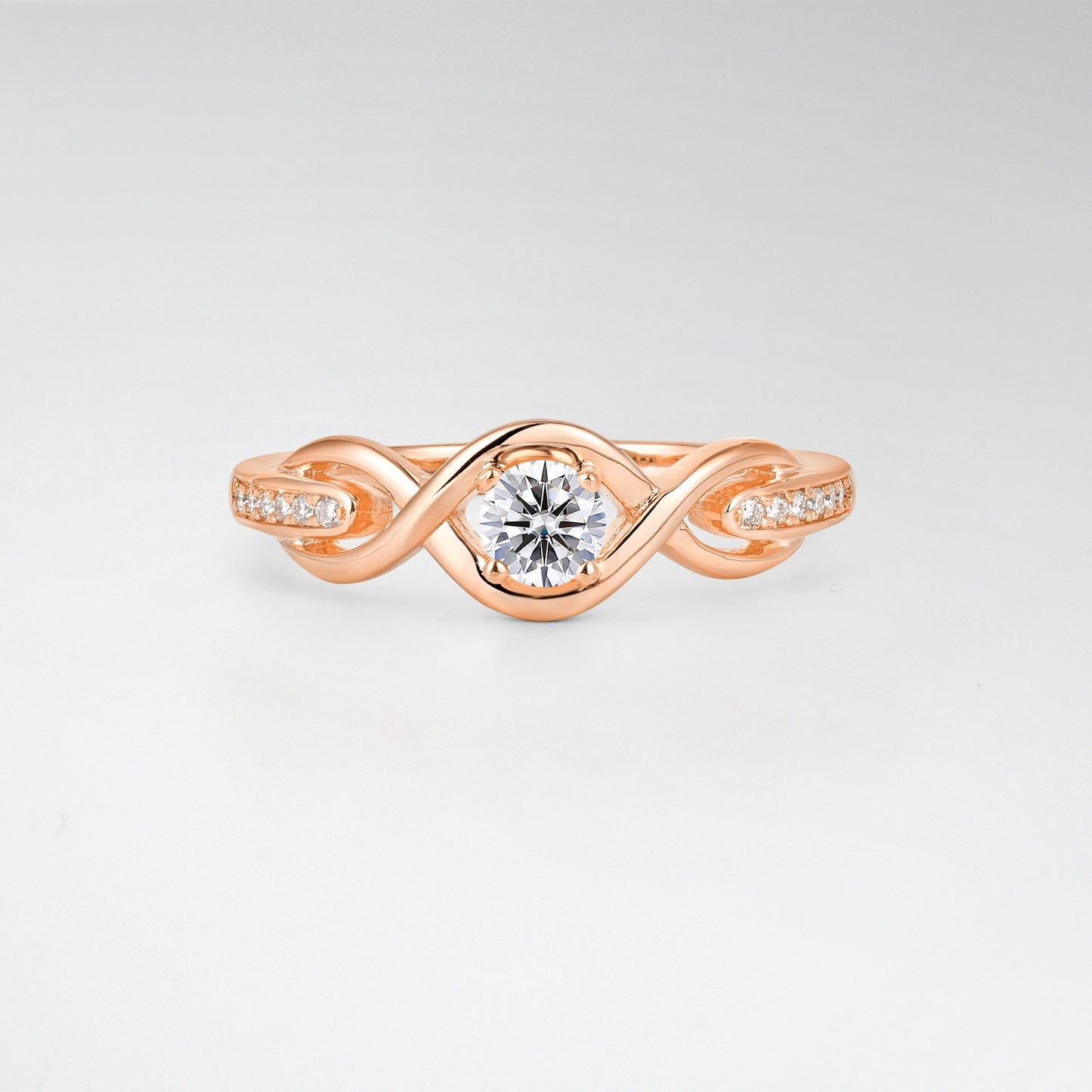 Infinity Twist Round Cut Lab Diamond Engagement Ring - Additional view