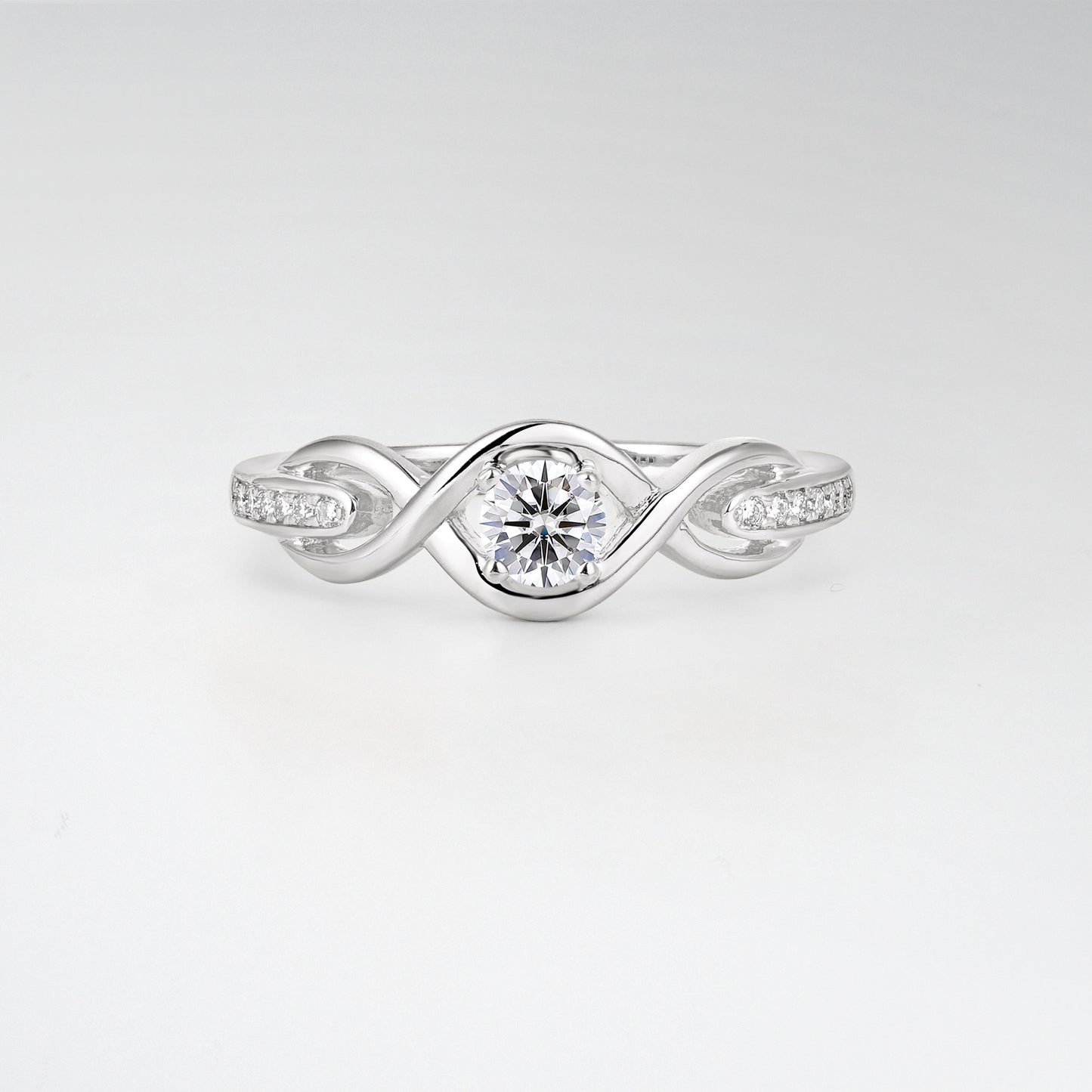 Infinity Twist Round Cut Lab Diamond Engagement Ring - Additional view