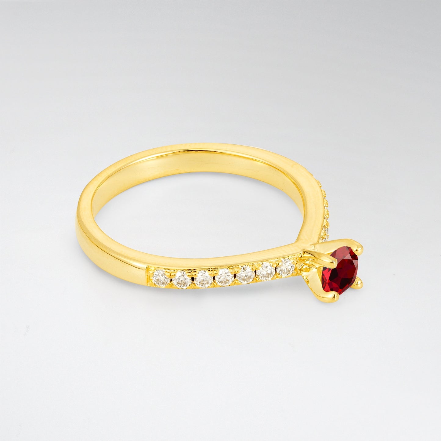 Minimalist Round Cut Ruby Promise Ring - Additional view