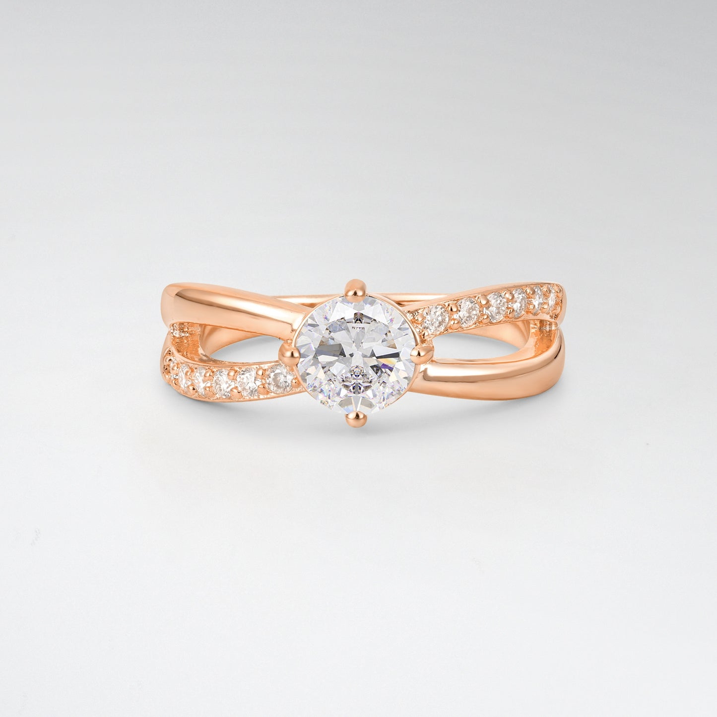 Sparkling Round Cut Moissanite Infinity Twist Engagement Ring - Additional view
