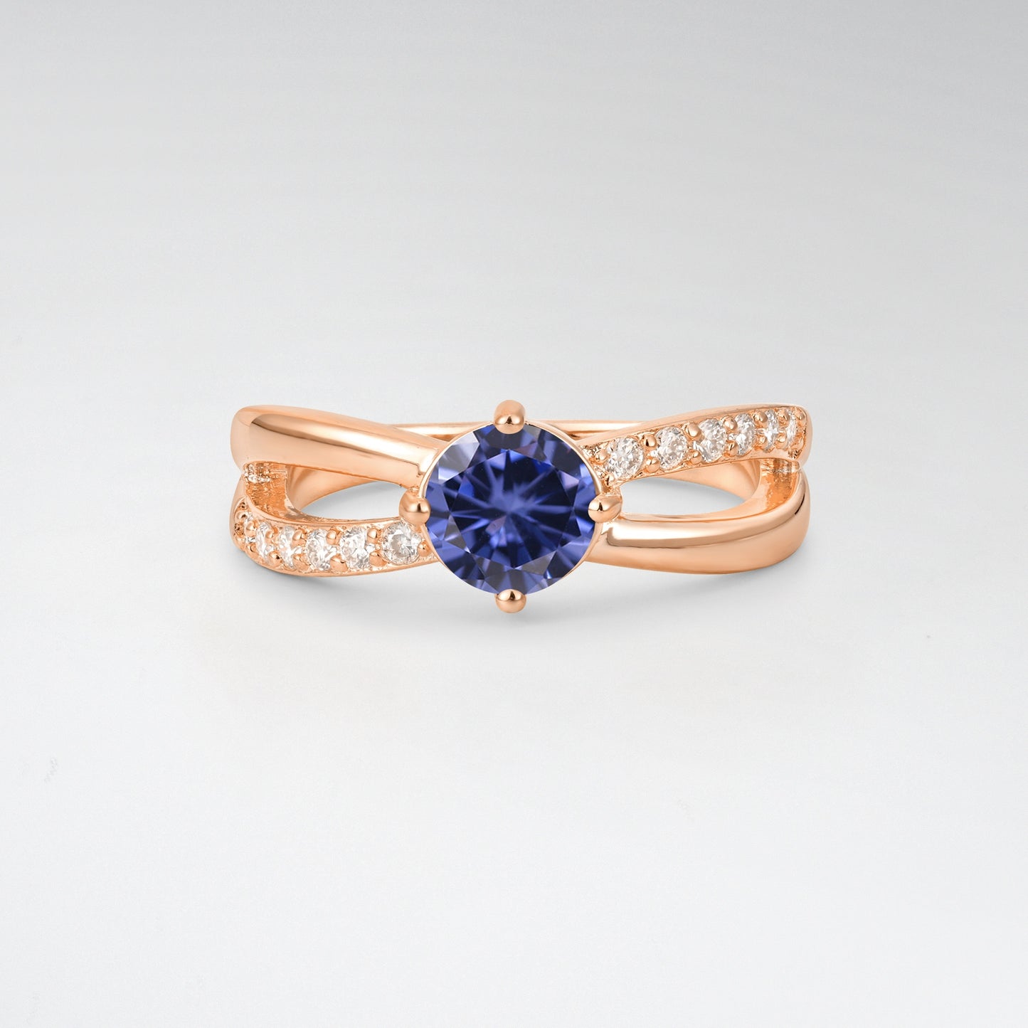 Sparkling Round Cut Tanzanite Infinity Twist Engagement Ring - Additional view