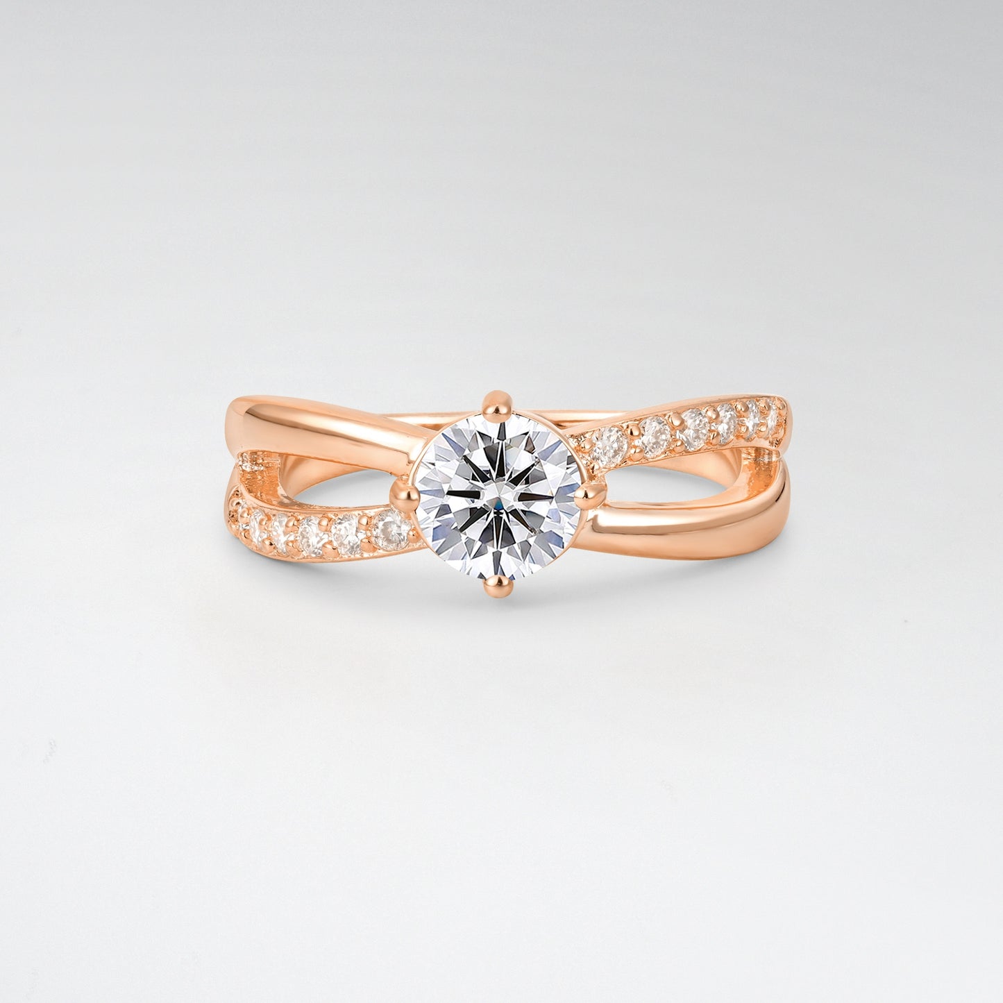 Sparkling Round Cut Lab Diamond Infinity Twist Engagement Ring - Additional view