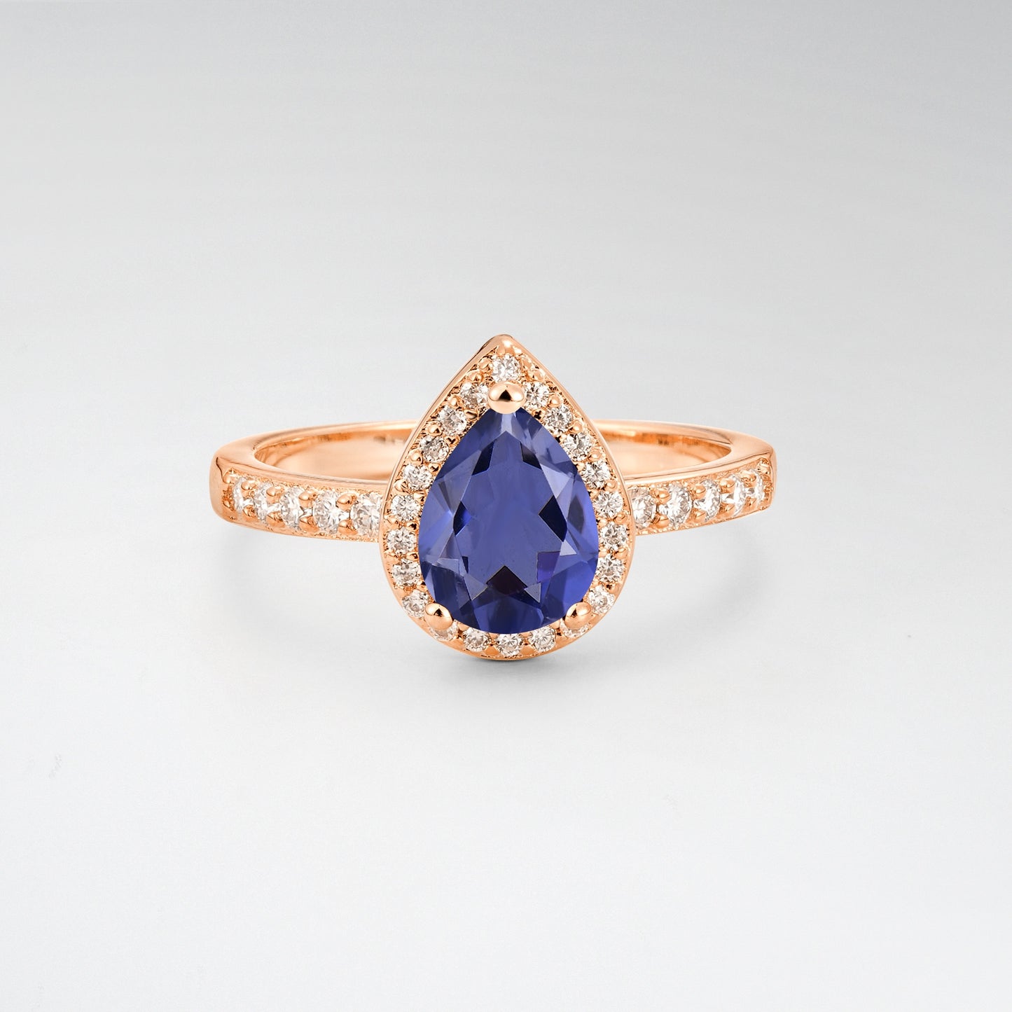 Pear Cut Tanzanite Halo Engagement Ring for Proposal - Additional view