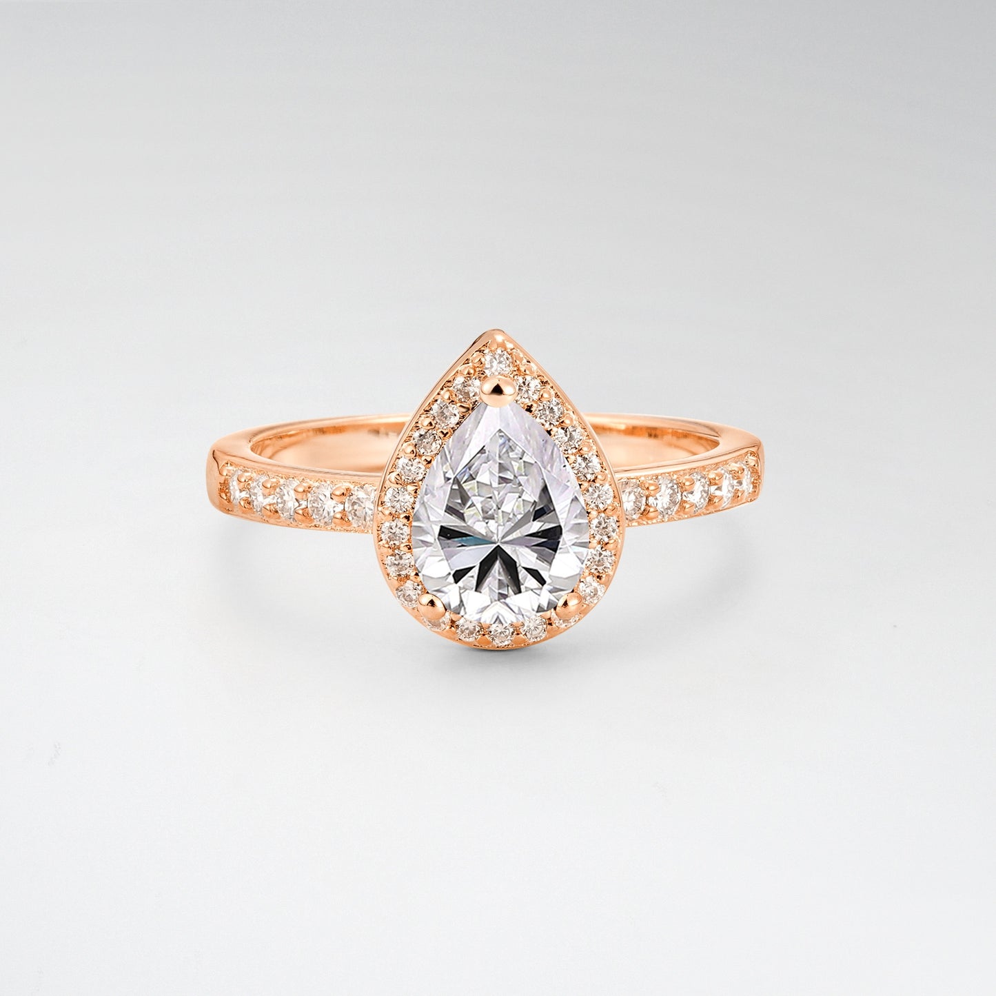 Pear Cut Lab Diamond Halo Engagement Ring for Proposal - Additional view