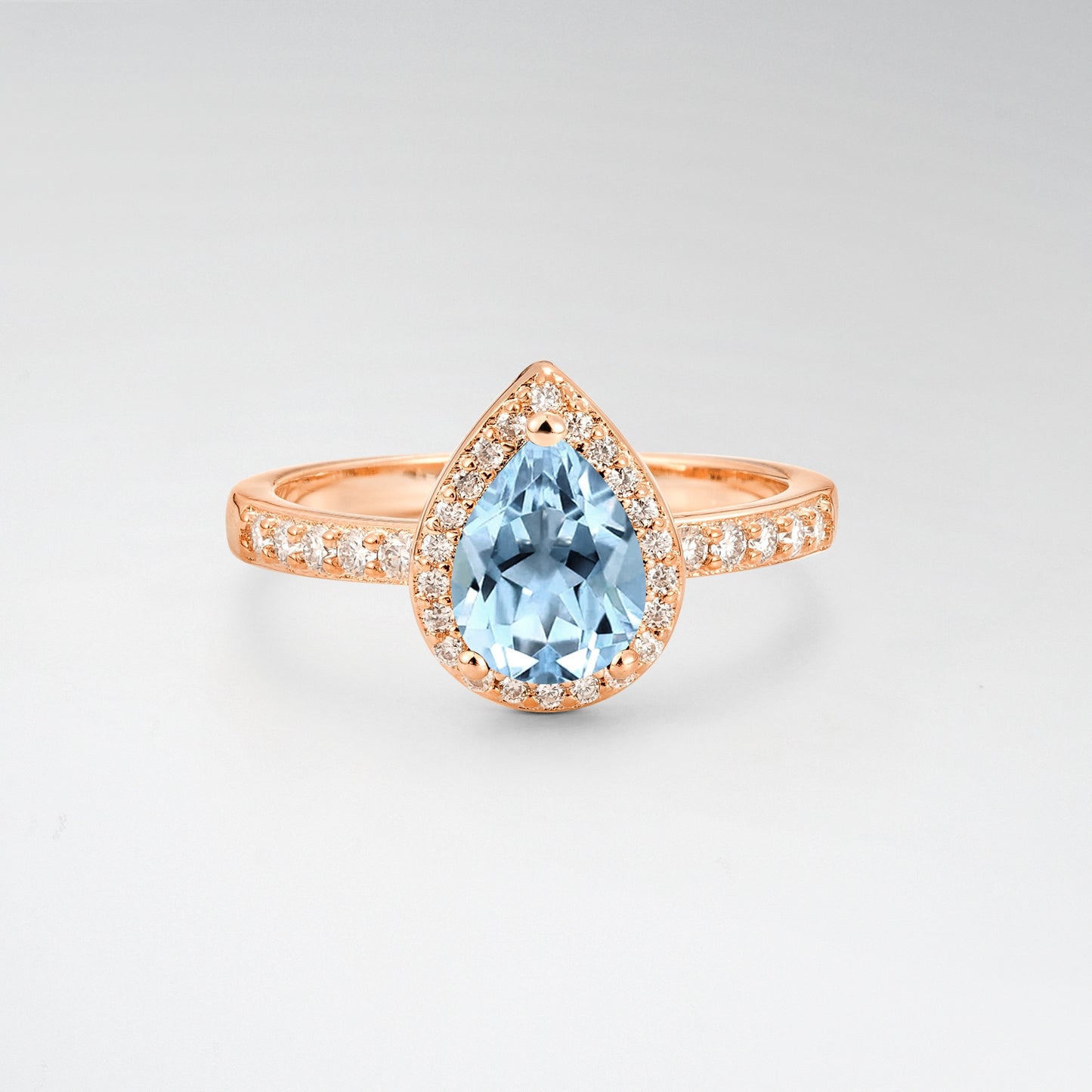 Pear Cut Aquamarine Halo Engagement Ring for Proposal - Additional view