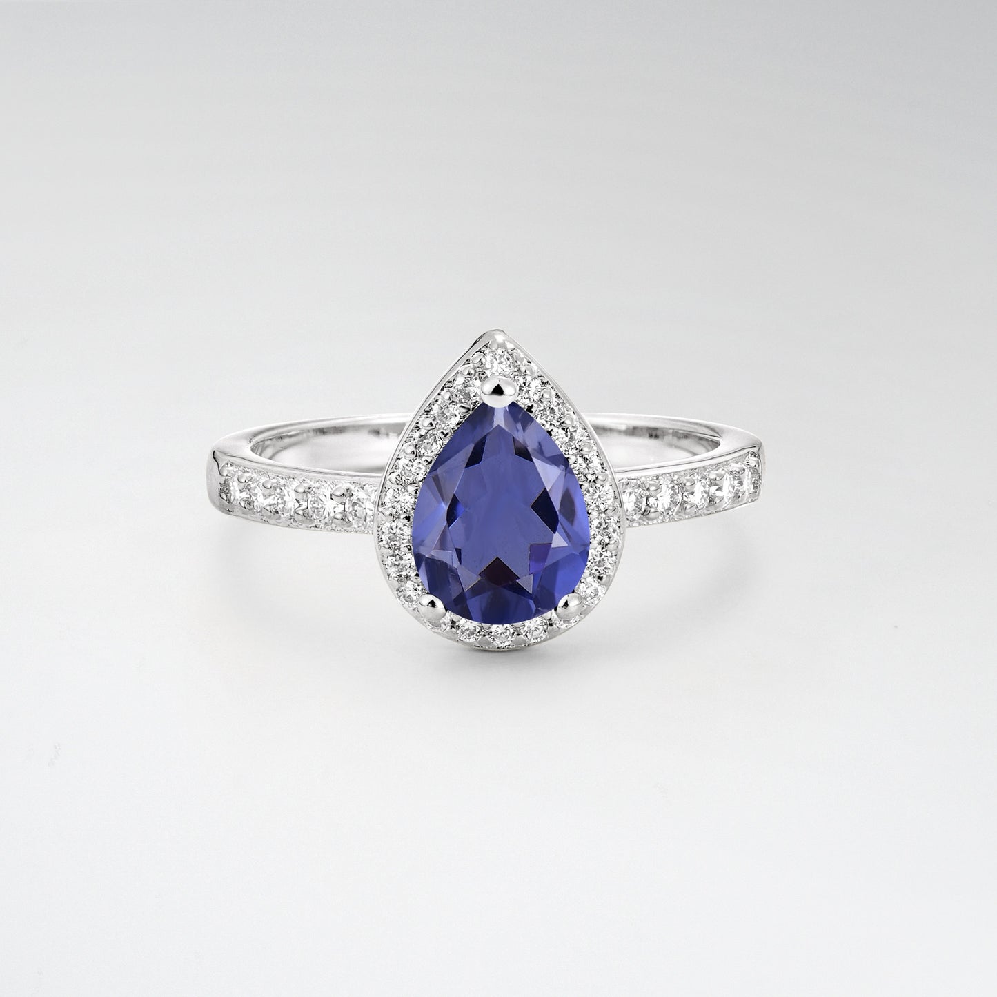 Pear Cut Tanzanite Halo Engagement Ring for Proposal - Additional view
