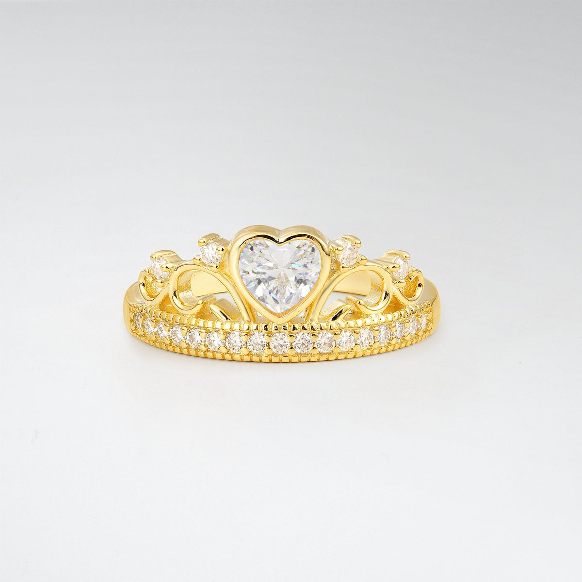 Romantic Moissanite Heart Crown Engagement Ring - Additional view