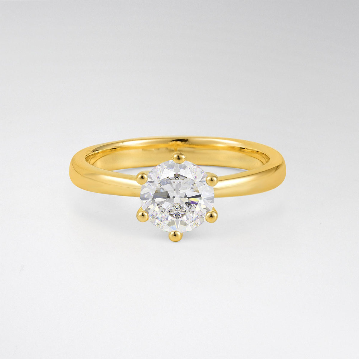 Classic Six Prong Moissanite Solitaire Engagement Ring - Additional view