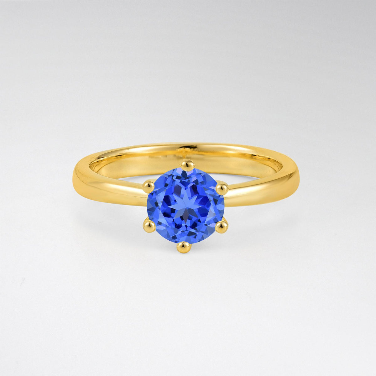 Classic Six Prong Sapphire Solitaire Engagement Ring - Additional view