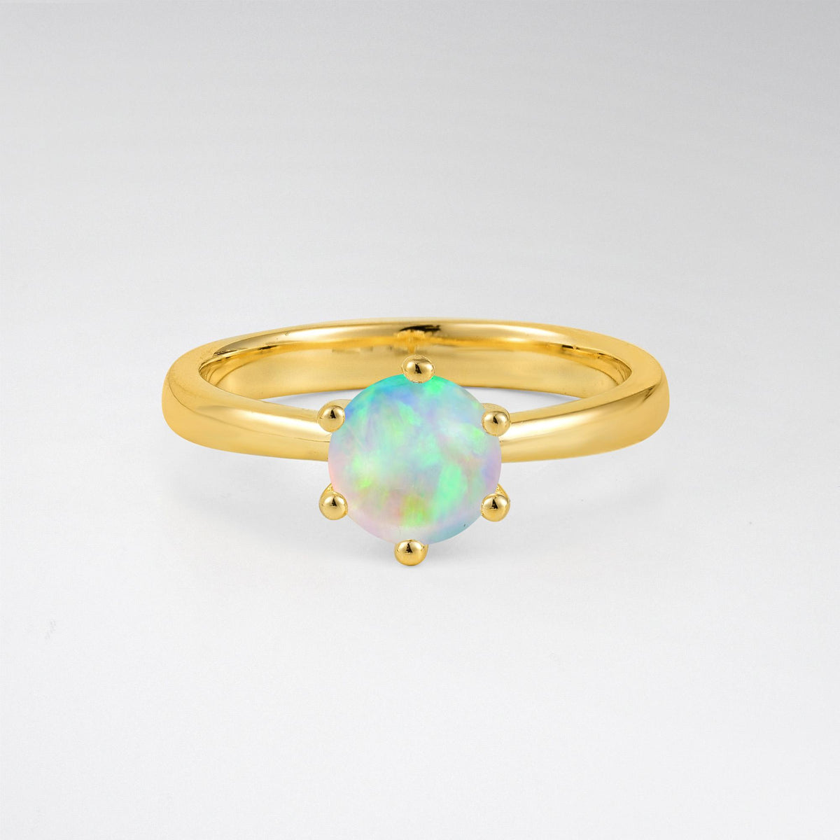 Classic Six Prong Opal Solitaire Engagement Ring - Additional view