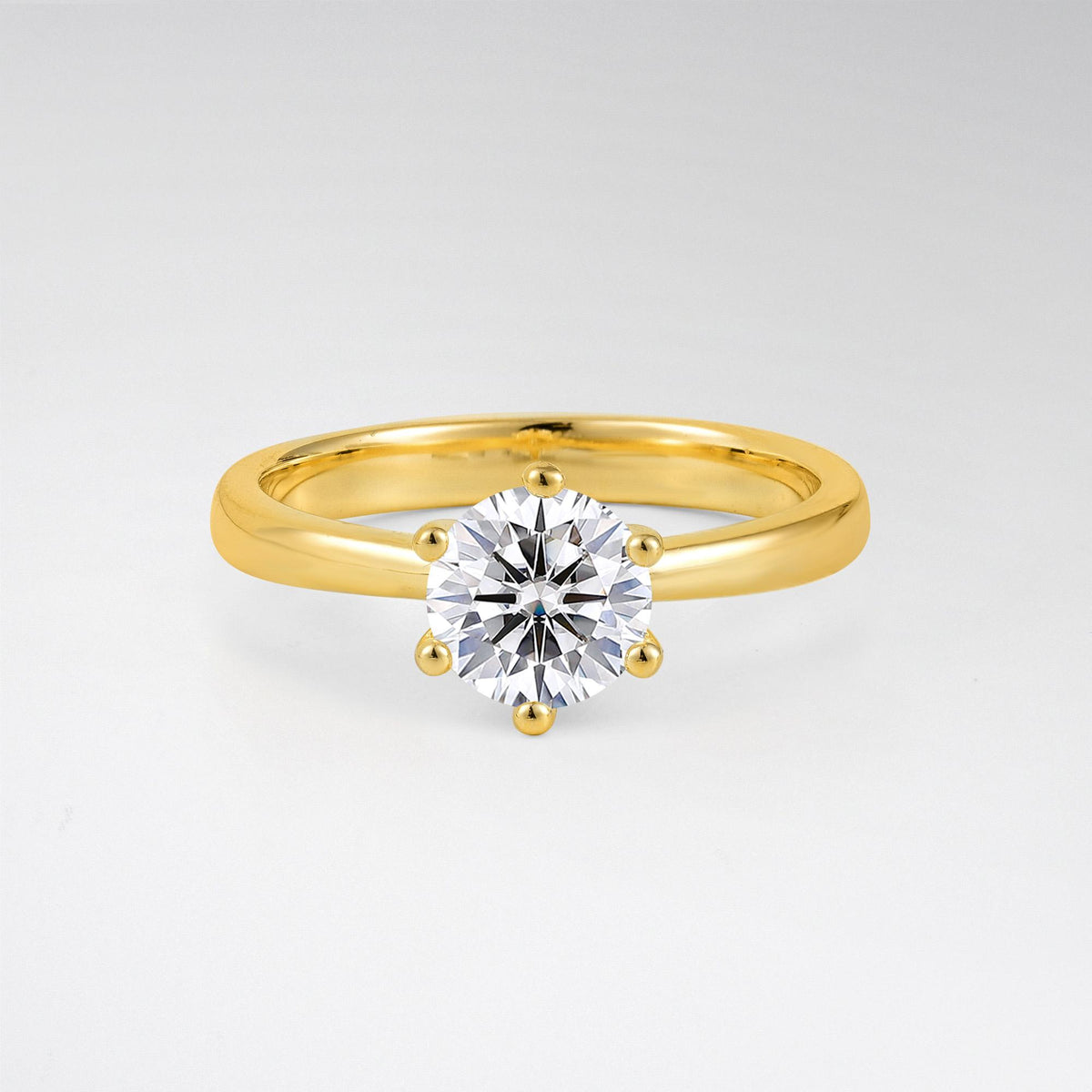 Classic Six Prong Lab Diamond Solitaire Engagement Ring - Additional view