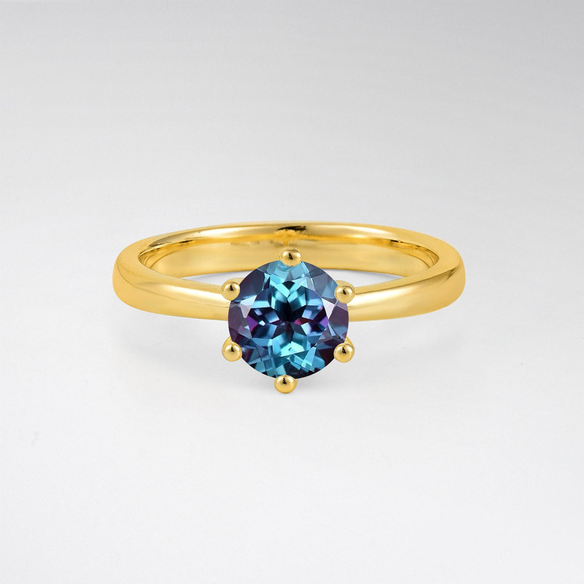 Classic Six Prong Alexandrite Solitaire Engagement Ring - Additional view