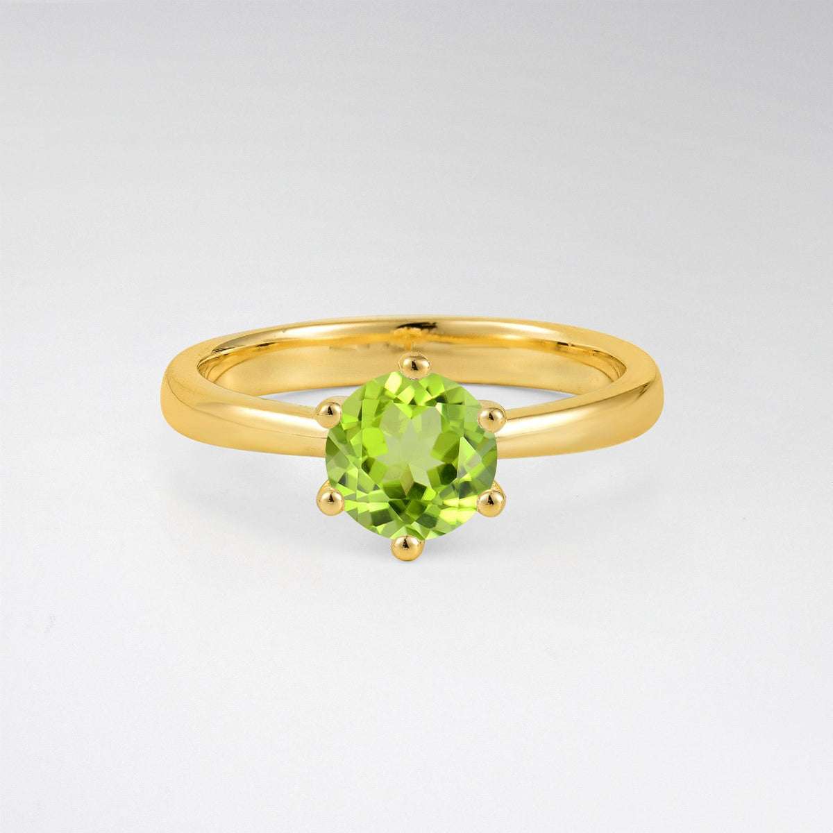 Classic Six Prong Peridot Solitaire Engagement Ring - Additional view