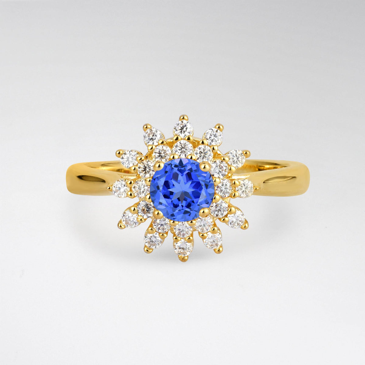 Vintage Floral Halo Sapphire Engagement Ring - Additional view