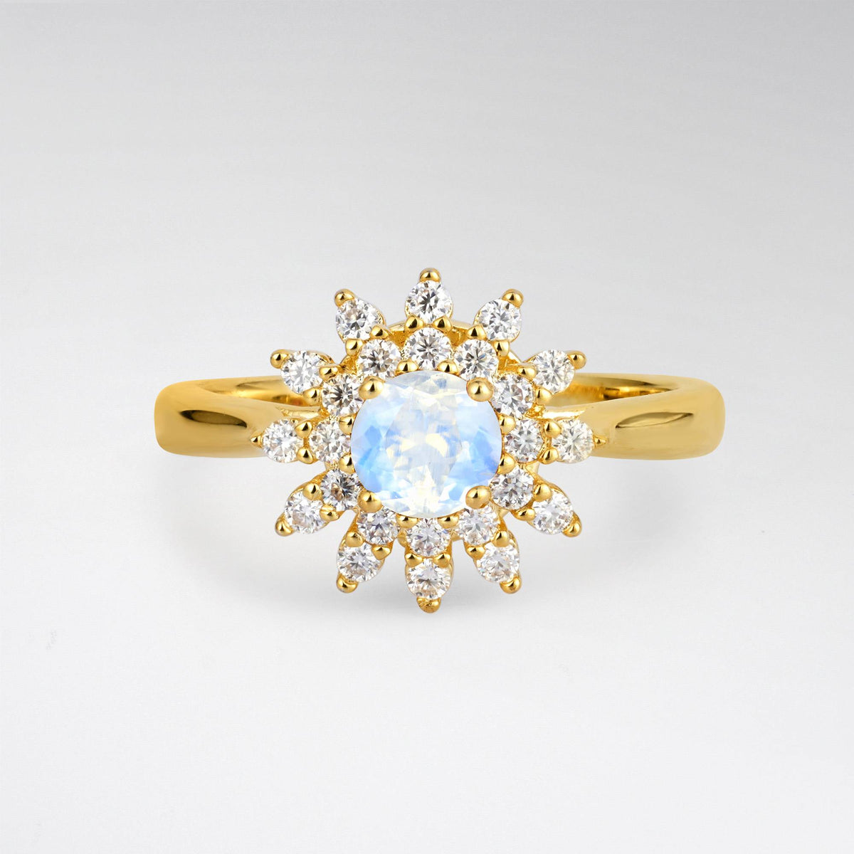 Vintage Floral Halo Moonstone Engagement Ring - Additional view
