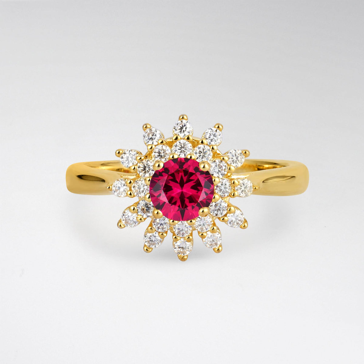 Vintage Floral Halo Ruby Engagement Ring - Additional view