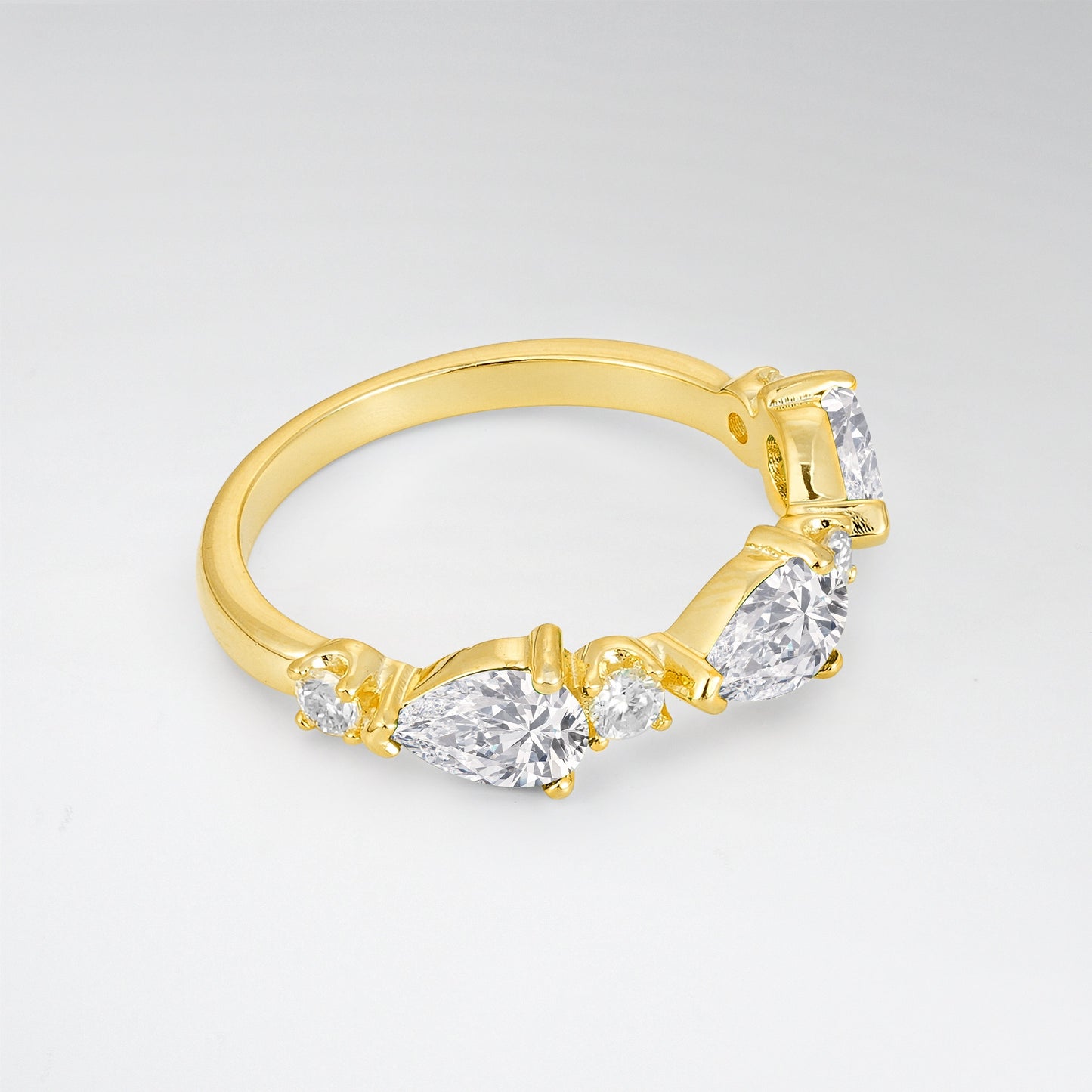 Modern Pear Round Moissanite Multi-Shape Wedding Band - Additional view