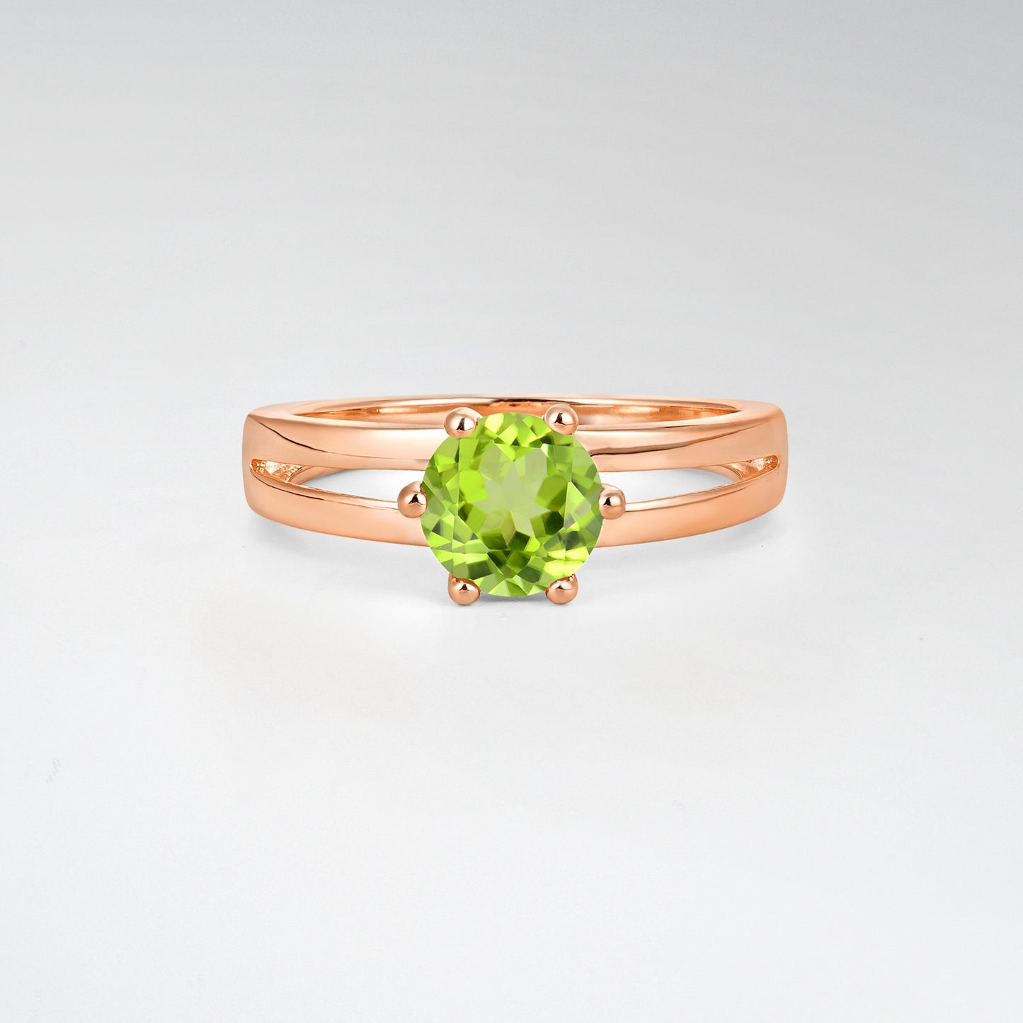 Oval Cut Peridot Solitaire Engagement Ring - Additional view