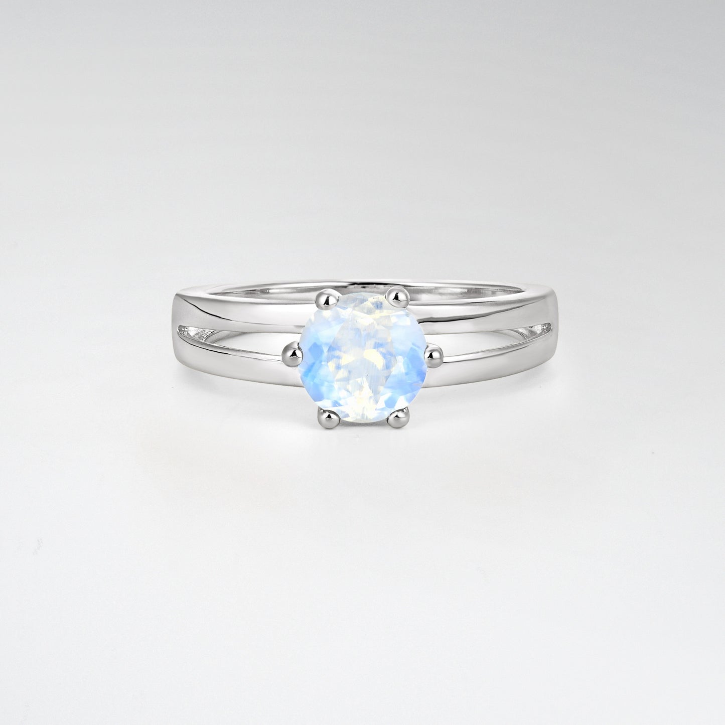 Oval Cut Moonstone Solitaire Engagement Ring - Additional view