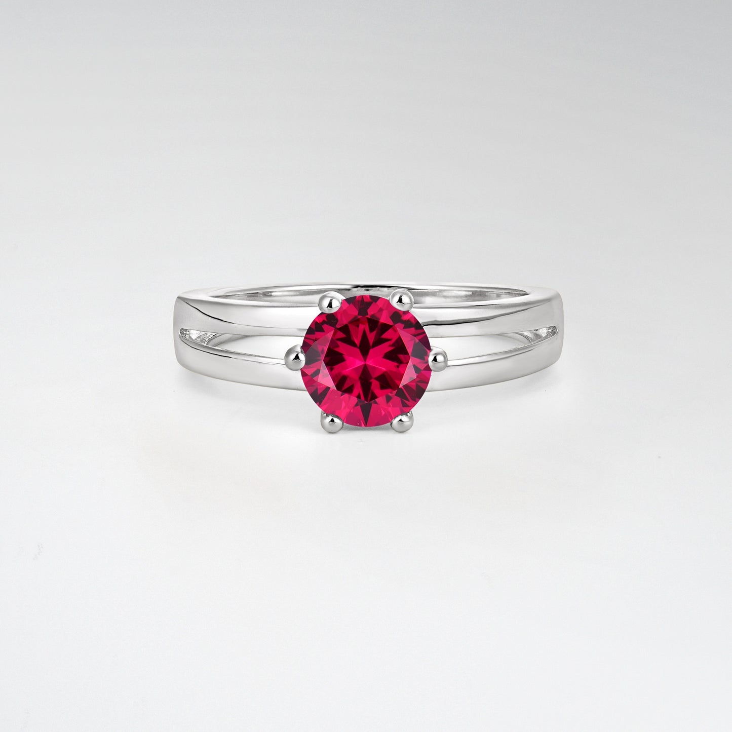 Oval Cut Ruby Solitaire Engagement Ring - Additional view