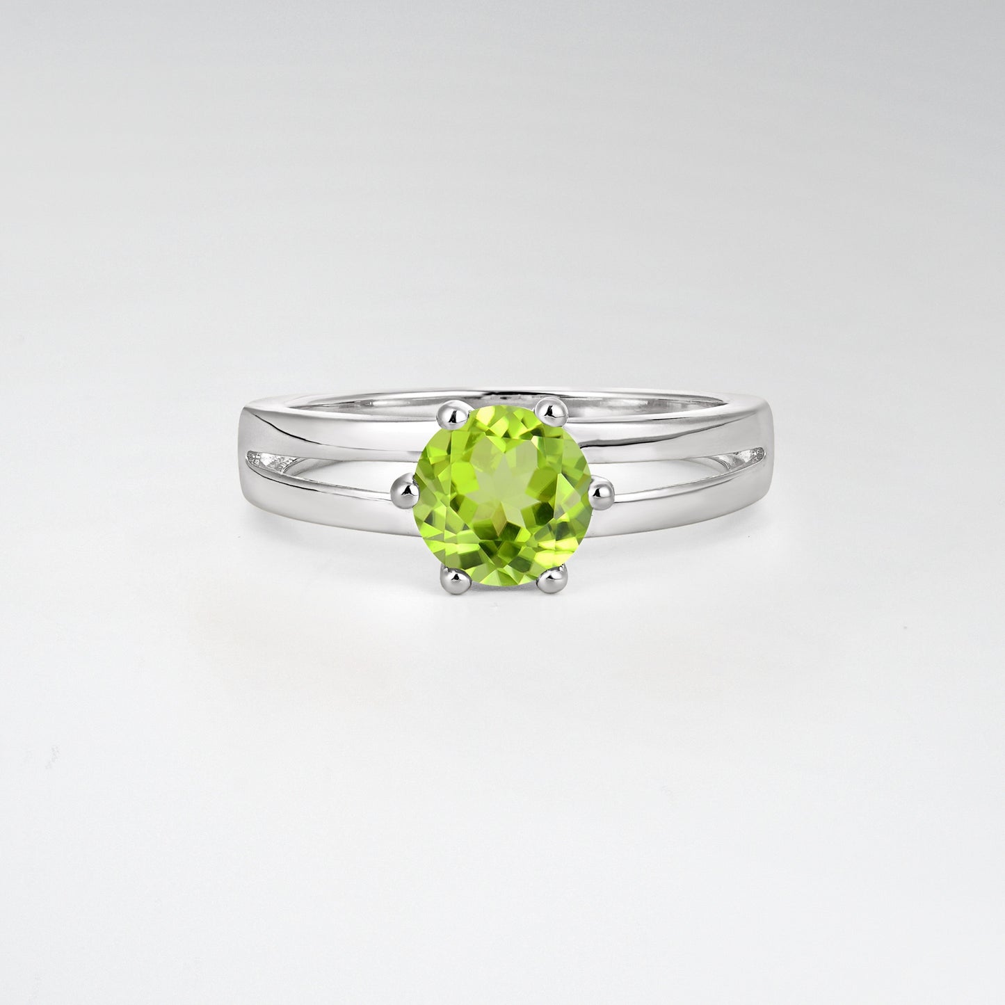 Oval Cut Peridot Solitaire Engagement Ring - Additional view
