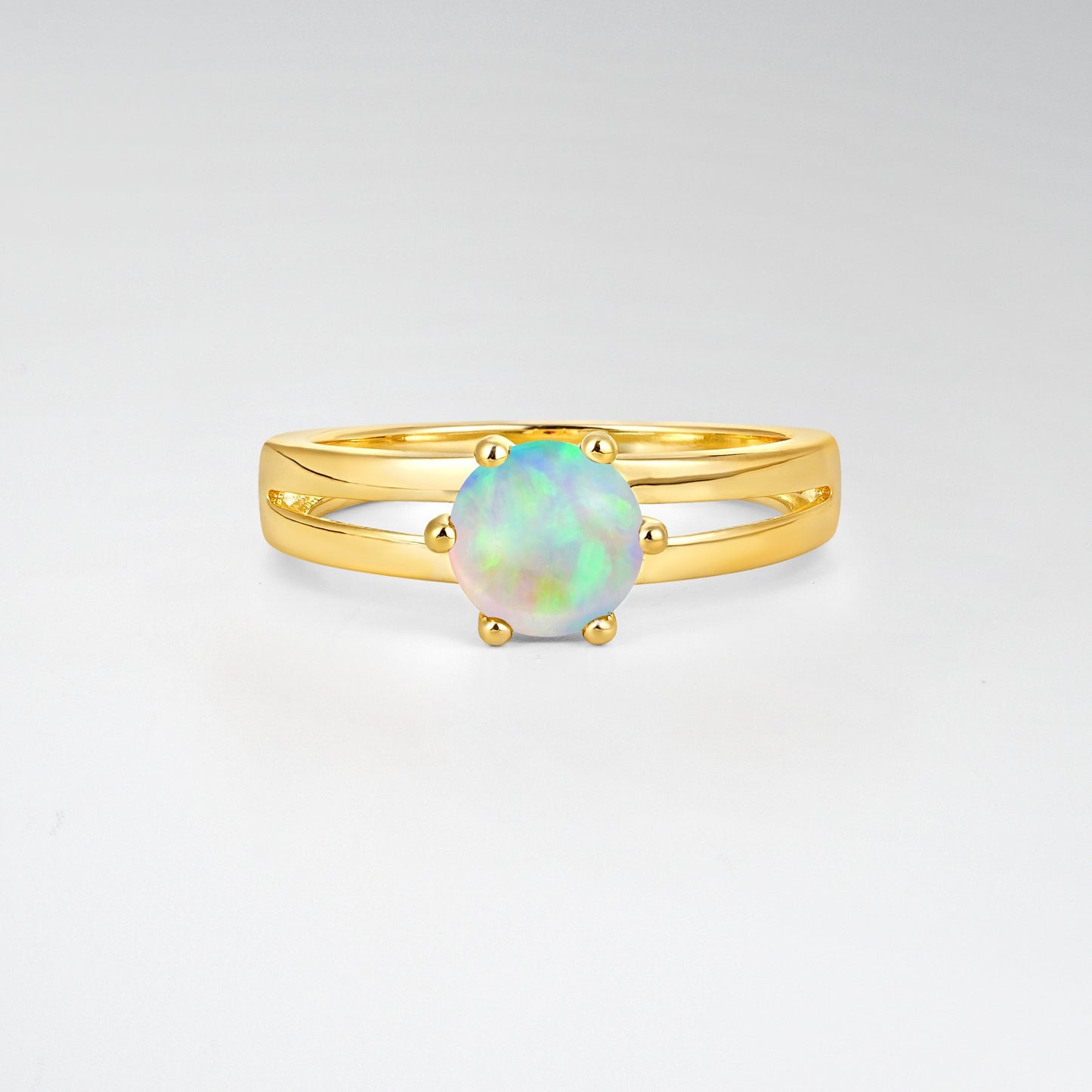Oval Cut Opal Solitaire Engagement Ring - Additional view