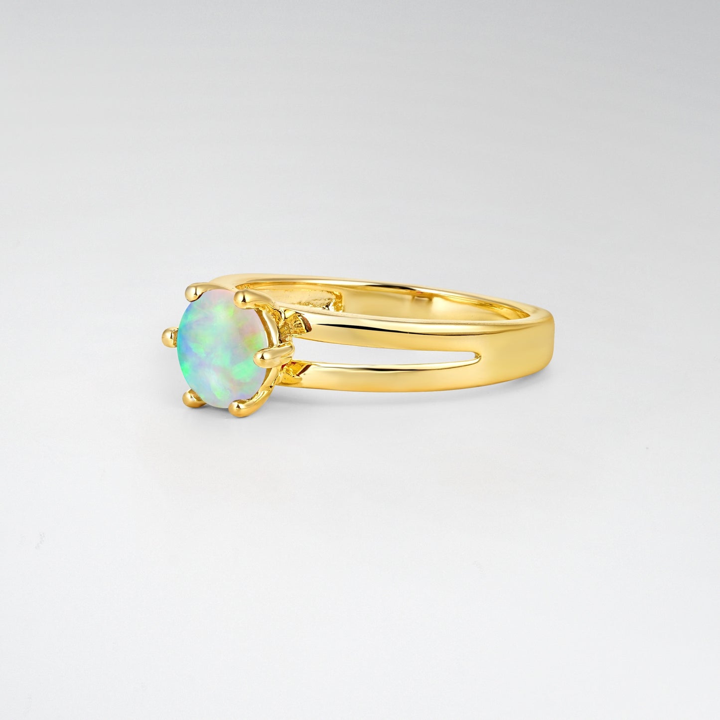 Oval Cut Opal Solitaire Engagement Ring - Additional view