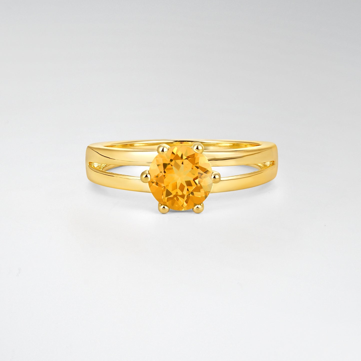 Oval Cut Citrine Solitaire Engagement Ring - Additional view