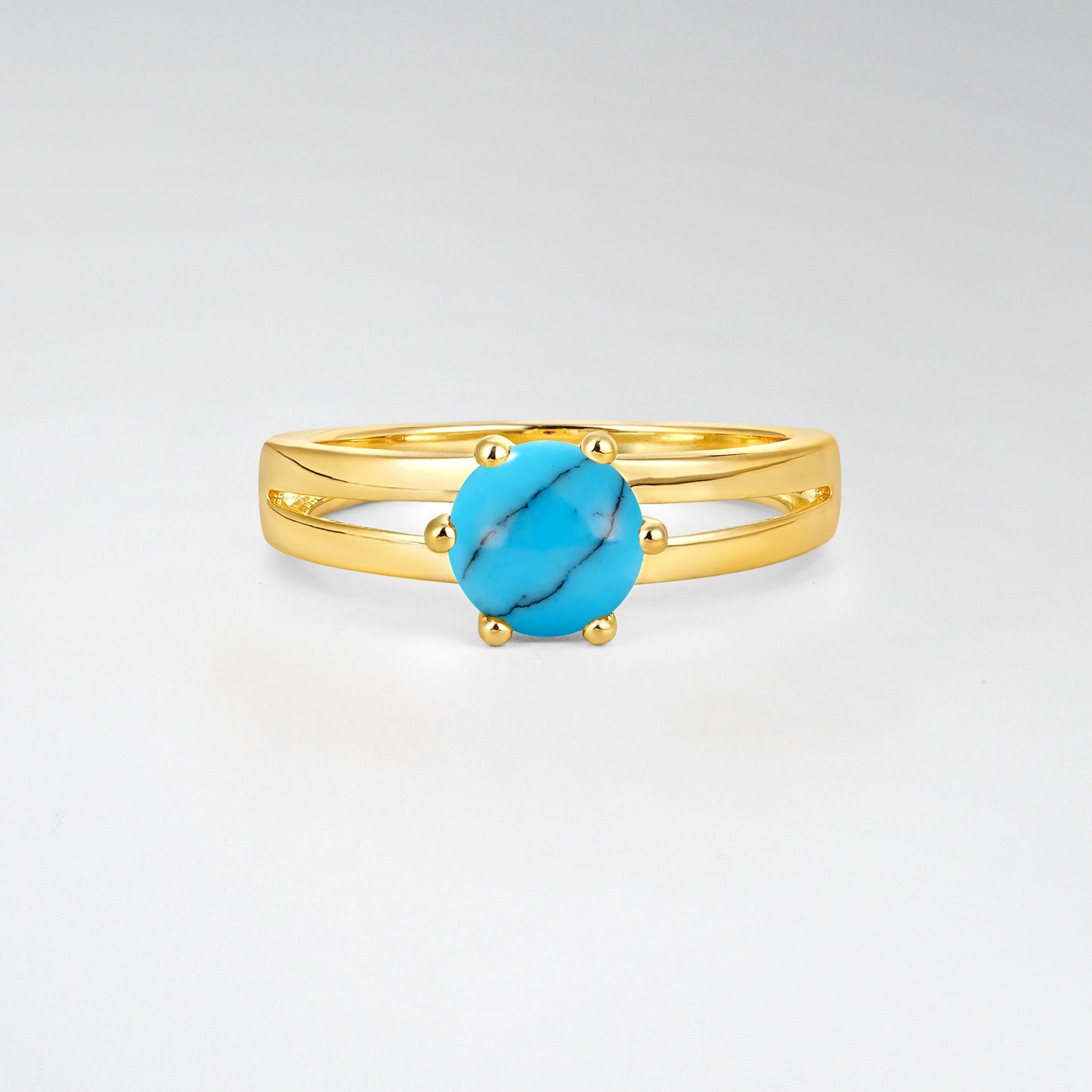 Oval Cut Turquoise Solitaire Engagement Ring - Additional view
