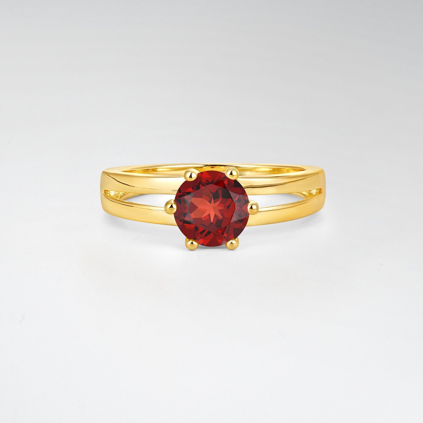Oval Cut Garnet Solitaire Engagement Ring - Additional view