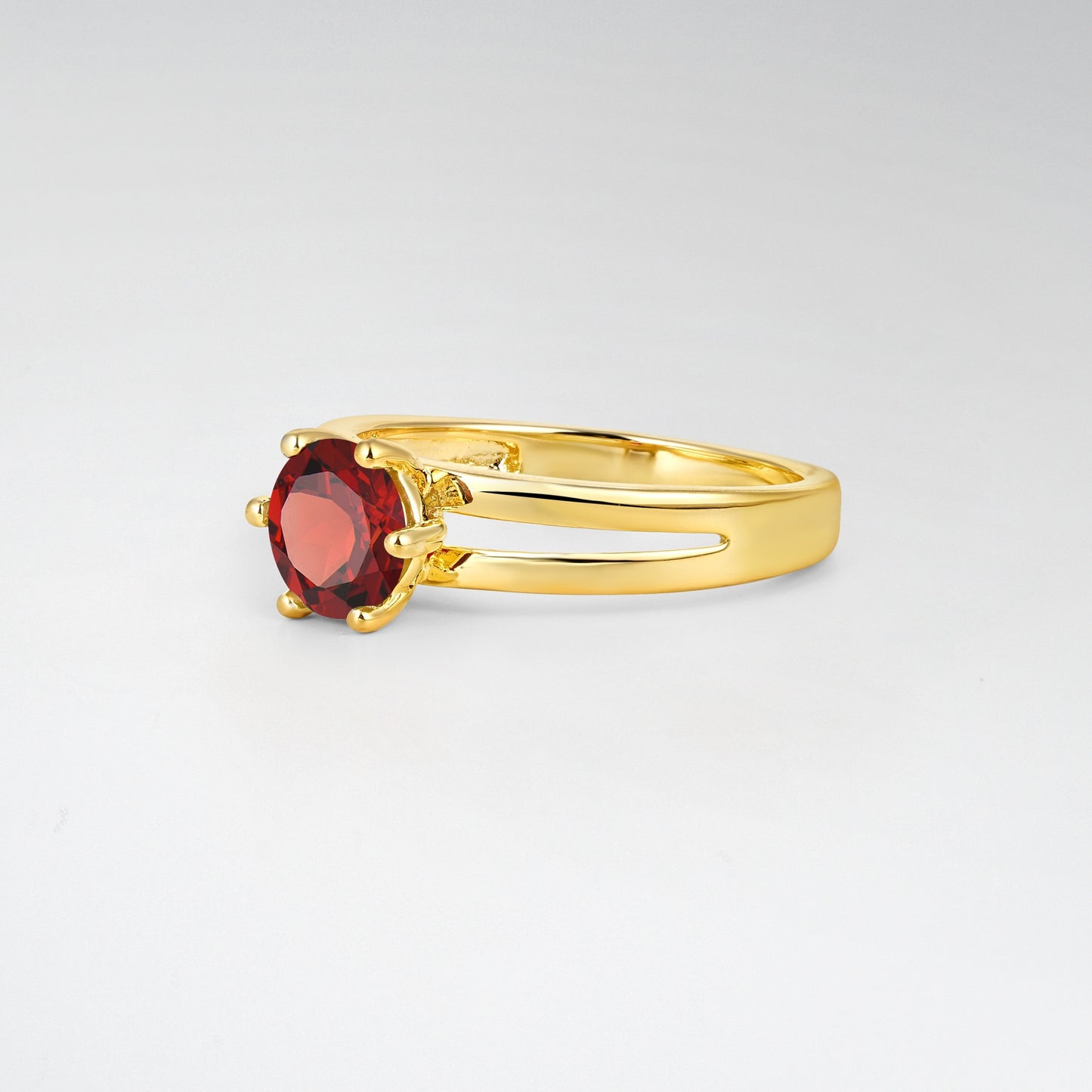 Oval Cut Garnet Solitaire Engagement Ring - Additional view