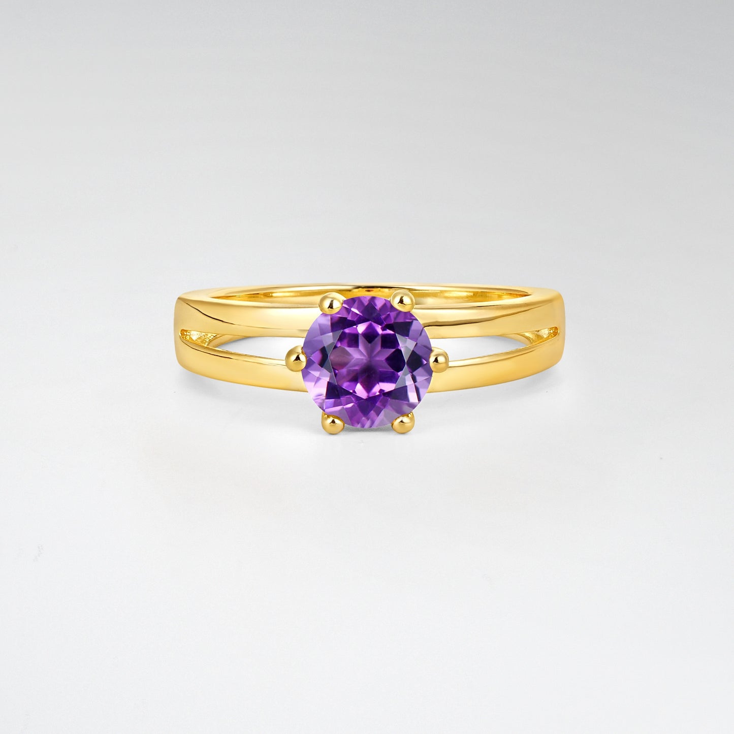 Oval Cut Amethyst Solitaire Engagement Ring - Additional view