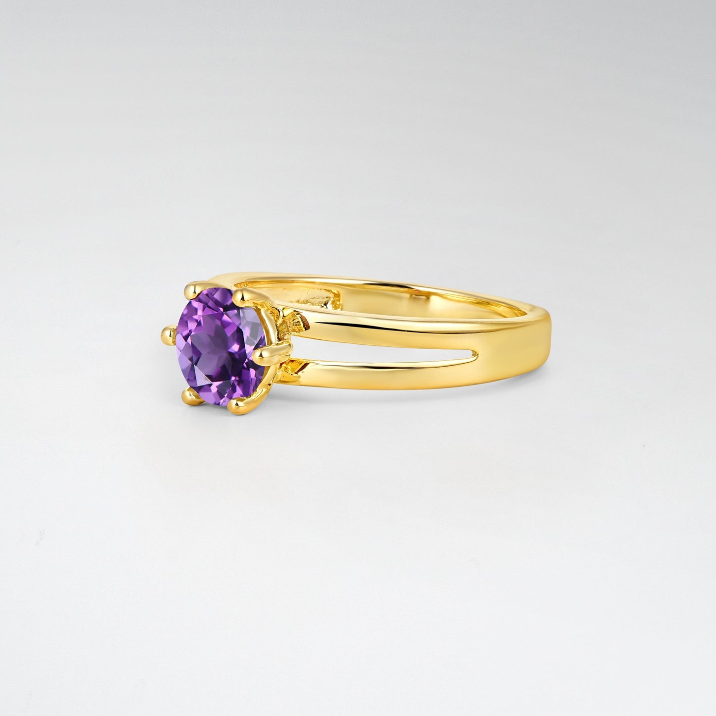 Oval Cut Amethyst Solitaire Engagement Ring - Additional view