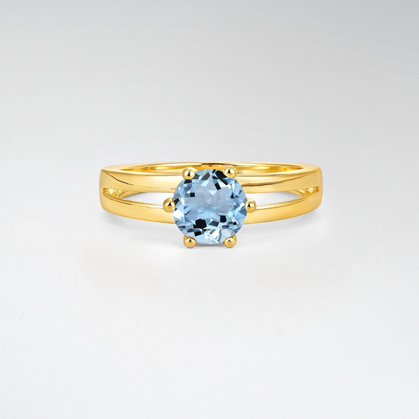 Oval Cut Aquamarine Solitaire Engagement Ring - Additional view
