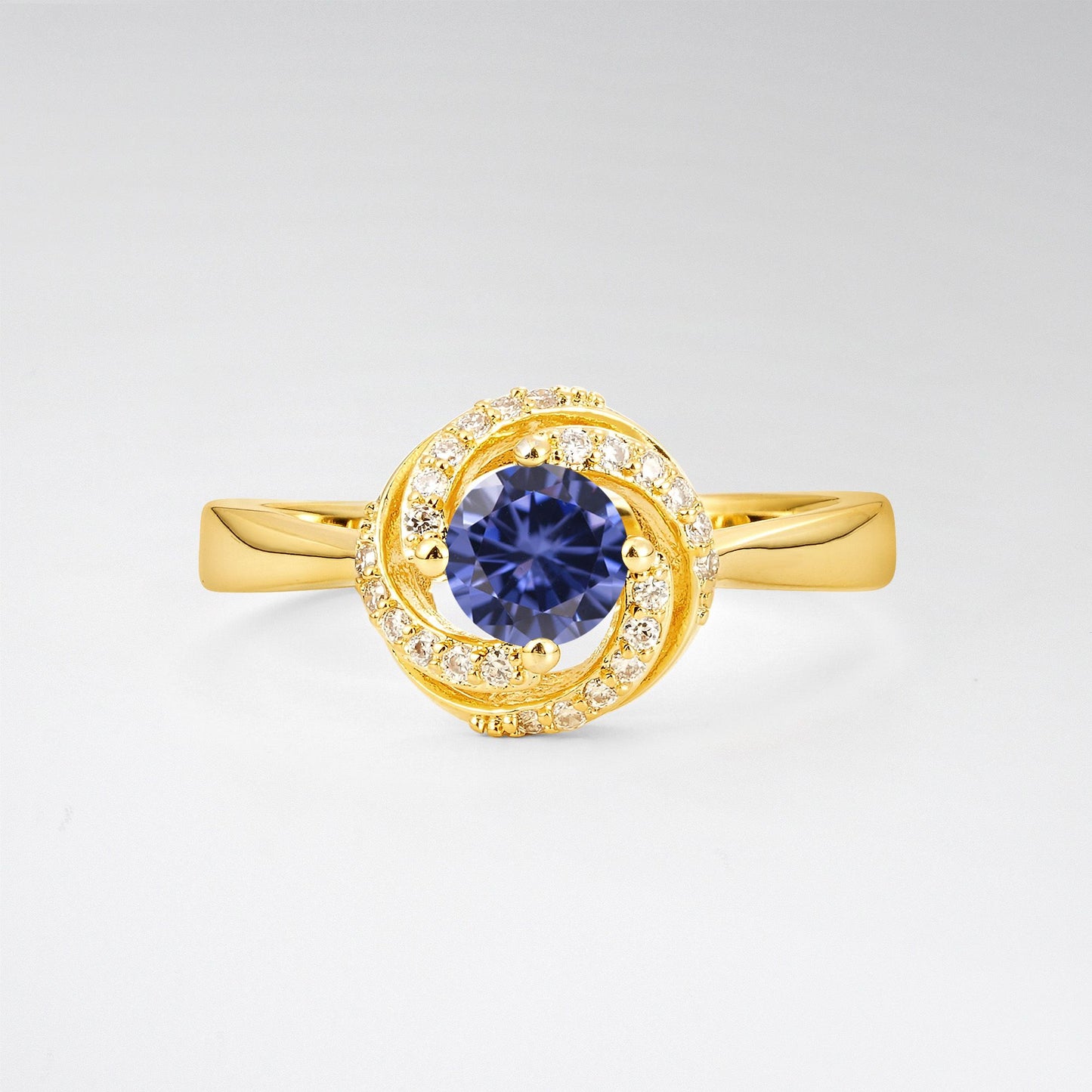 Round Cut Tanzanite Spiral Halo Engagement Ring - Additional view