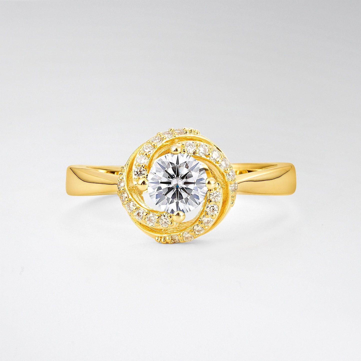Round Cut Lab Diamond Spiral Halo Engagement Ring - Additional view