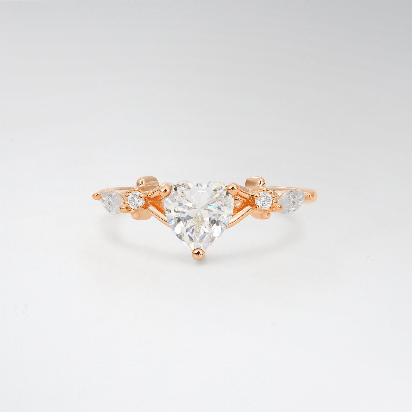 Nature-Inspired Heart Cut Moissanite 1CT Twig Band Engagement Ring - Additional view