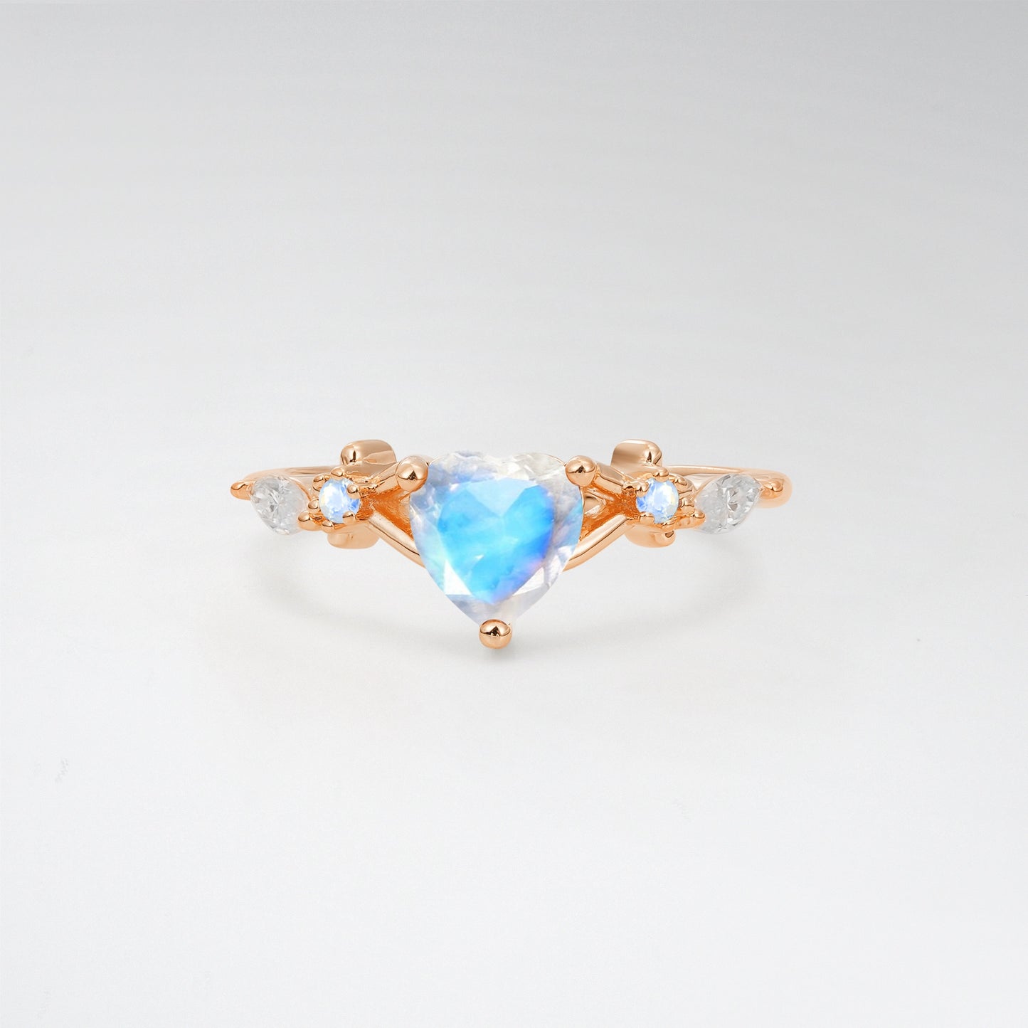 Nature-Inspired Heart Cut Moonstone 1CT Twig Band Engagement Ring - Additional view