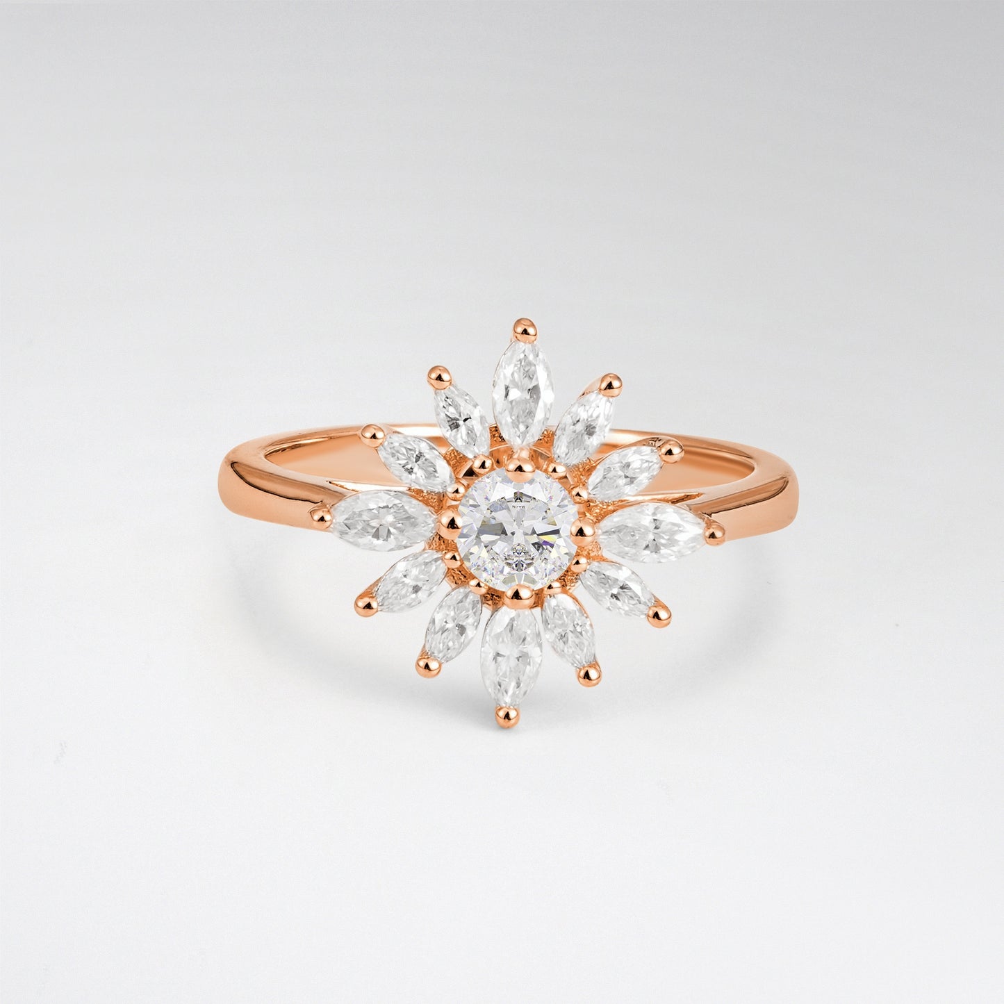 Floral Round Cut Moissanite Engagement Ring for Her - Additional view
