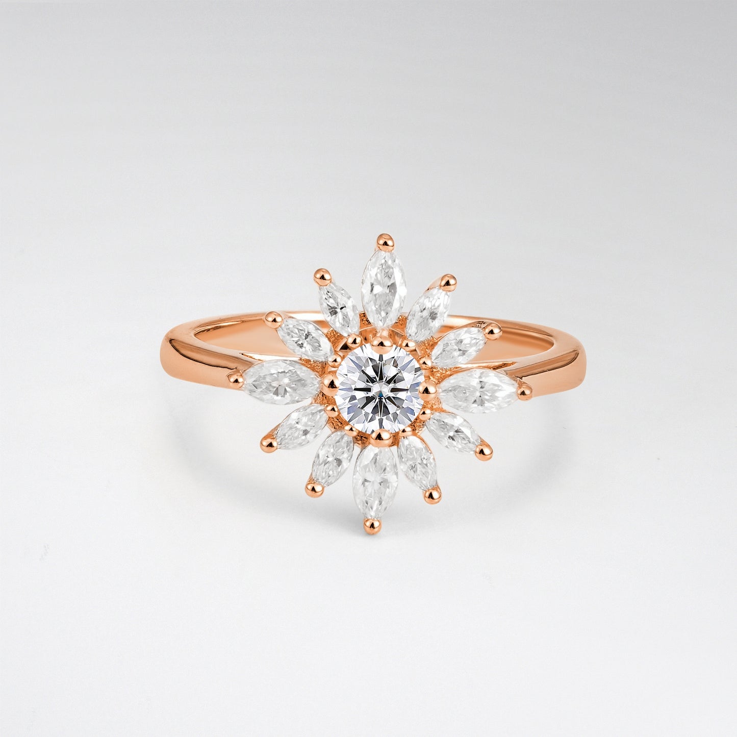 Floral Round Cut Lab Diamond Engagement Ring for Her - Additional view