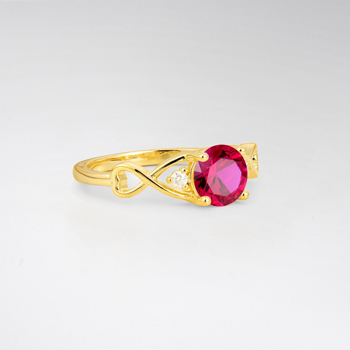 Round Cut Ruby Infinity Twist Engagement Ring - Additional view