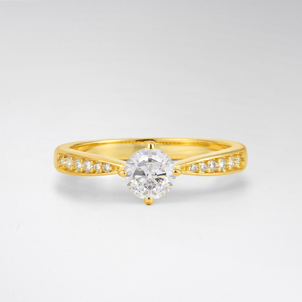 Classic Round Cut Moissanite Pavé Promise Ring - Additional view