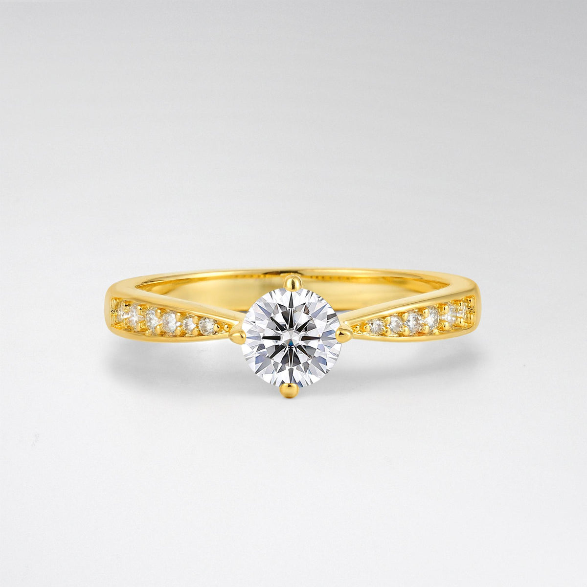 Classic Round Cut Lab Diamond Pavé Promise Ring - Additional view