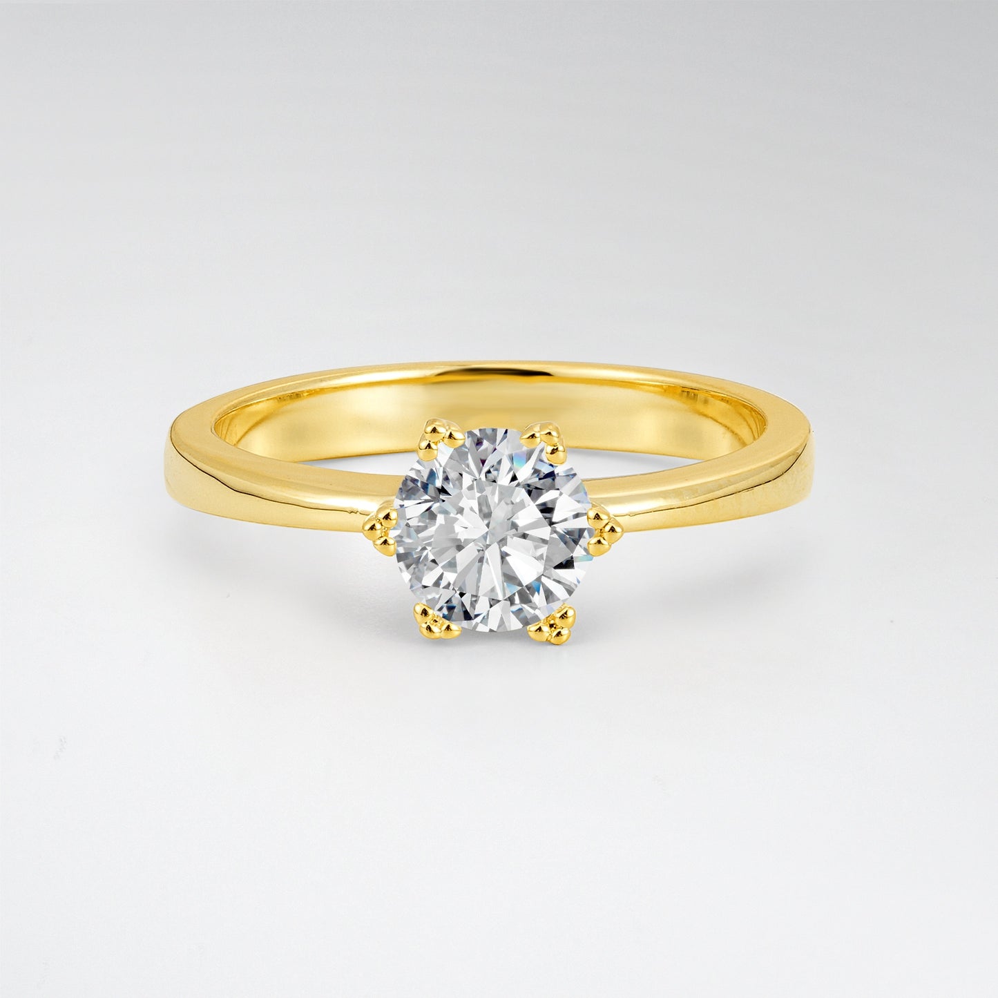 Classic Round Cut Lab Diamond Solitaire Engagement Ring - Additional view