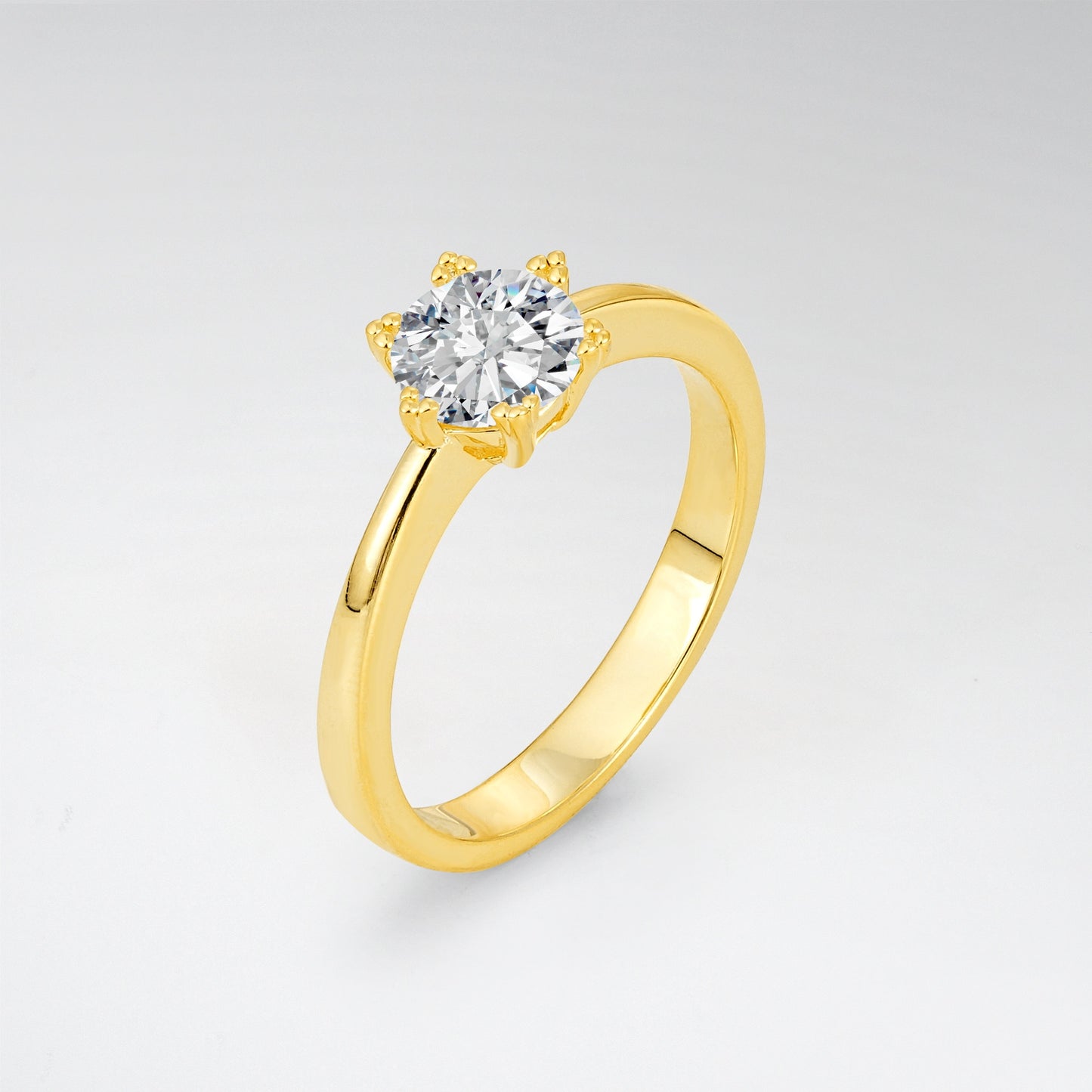Classic Round Cut Lab Diamond Solitaire Engagement Ring - Additional view