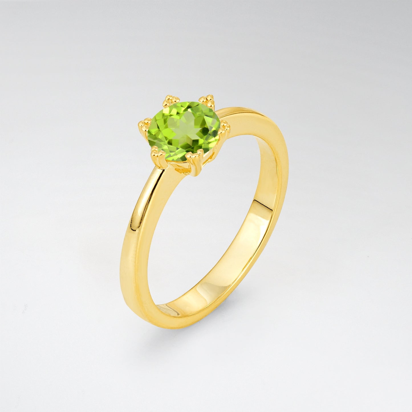 Classic Round Cut Peridot Solitaire Engagement Ring - Additional view