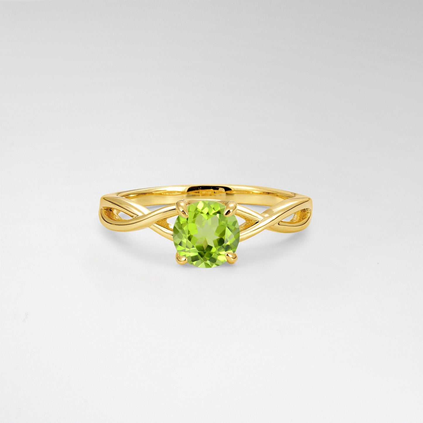 Round Cut Twisted Vine Peridot Solitaire Engagement Ring - Additional view
