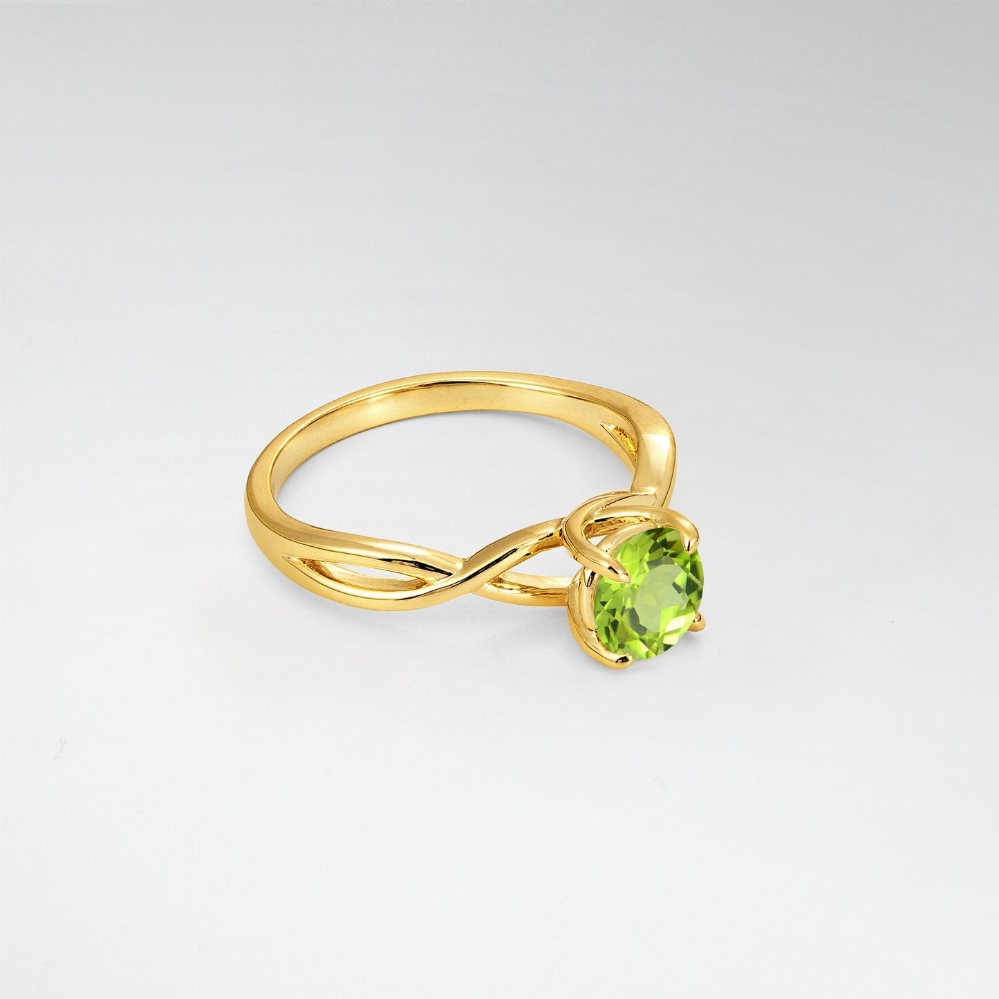 Round Cut Twisted Vine Peridot Solitaire Engagement Ring - Additional view
