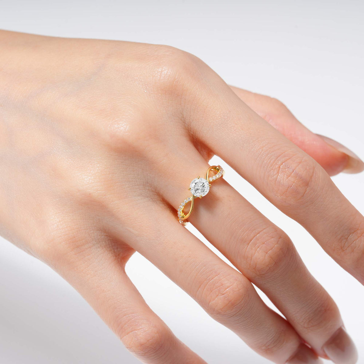 Modern Twist Shank Moissanite Engagement Ring - Additional view