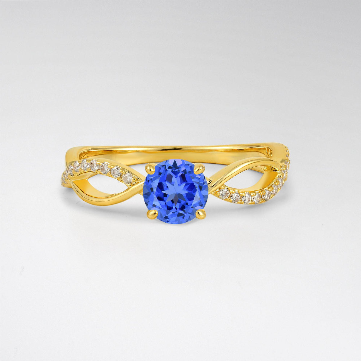 Modern Twist Shank Sapphire Engagement Ring - Additional view